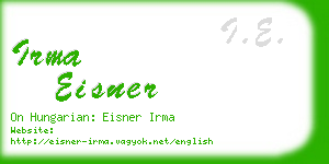 irma eisner business card